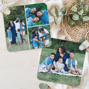 Gepersonaliseerde 4 Photo Collage Modern Eenvoudig Sleutelhanger