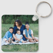 Gepersonaliseerde 4 Photo Collage Modern Eenvoudig Sleutelhanger (Achterkant)