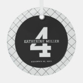 Gepersonaliseerde 4e verjaardag Modern en Elegant Glas Ornament (Voorkant)