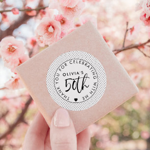 Gepersonaliseerde 50 Bedankt voor het vieren met m Ronde Sticker