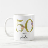 Gepersonaliseerde 50 en fabelachtige 50ste verjaar koffiemok (Links)