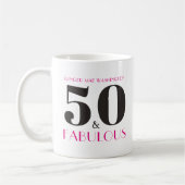 Gepersonaliseerde 50 en Fabulous Birthday Party Mo Koffiemok (Links)