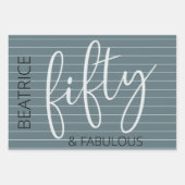 Gepersonaliseerde 50 en Fabulous Modern Script Inpakpapier Vel (Voorkant 3)