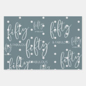 Gepersonaliseerde 50 en Fabulous Modern Script Inpakpapier Vel (Voorkant 2)