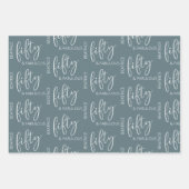 Gepersonaliseerde 50 en Fabulous Modern Script Inpakpapier Vel (Voorkant)