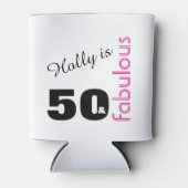 Gepersonaliseerde 50 en Fabulous Theme 50th Verjaa Blikjeskoeler (Voorkant)