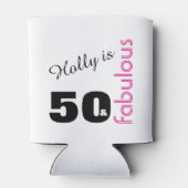 Gepersonaliseerde 50 en Fabulous Theme 50th Verjaa Blikjeskoeler (Achterkant)