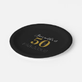 Gepersonaliseerde 50 en fantastische Black Gold Ve Papieren Bordje (Gekanteld)