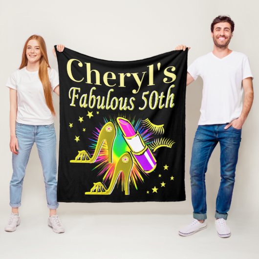 GEPERSONALISEERDE 50 EN FANTASTISCHE DIVA FLEECE DEKEN (In situ)