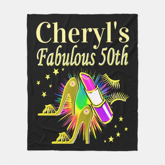 GEPERSONALISEERDE 50 EN FANTASTISCHE DIVA FLEECE DEKEN (Voorkant)