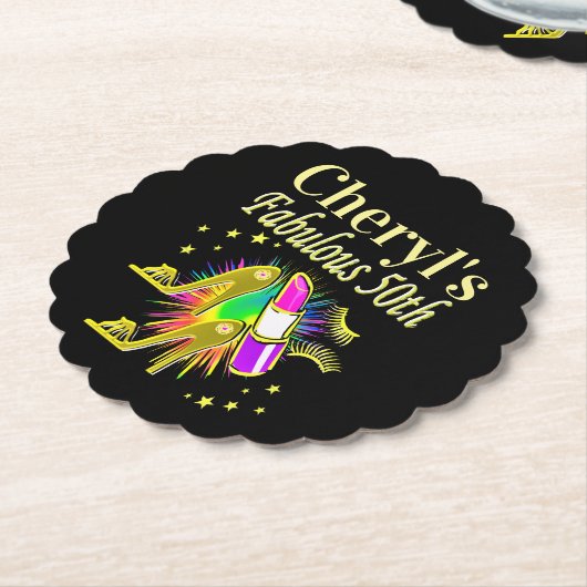 GEPERSONALISEERDE 50 EN FANTASTISCHE DIVA KARTONNEN ONDERZETTERS (Gekanteld)