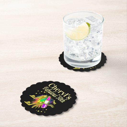 GEPERSONALISEERDE 50 EN FANTASTISCHE DIVA KARTONNEN ONDERZETTERS (Insitu)