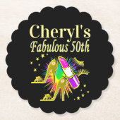 GEPERSONALISEERDE 50 EN FANTASTISCHE DIVA KARTONNEN ONDERZETTERS (Voorkant)