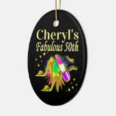 GEPERSONALISEERDE 50 EN FANTASTISCHE DIVA KERAMISCH ORNAMENT (Links)