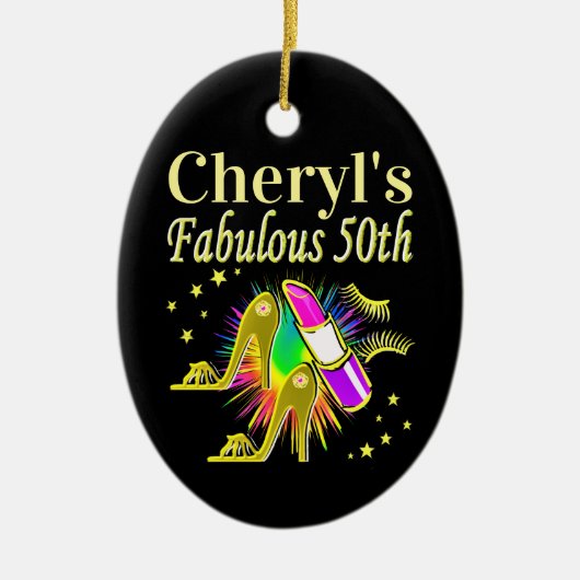 GEPERSONALISEERDE 50 EN FANTASTISCHE DIVA KERAMISCH ORNAMENT (Voorkant)