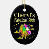 GEPERSONALISEERDE 50 EN FANTASTISCHE DIVA KERAMISCH ORNAMENT (Achterkant)