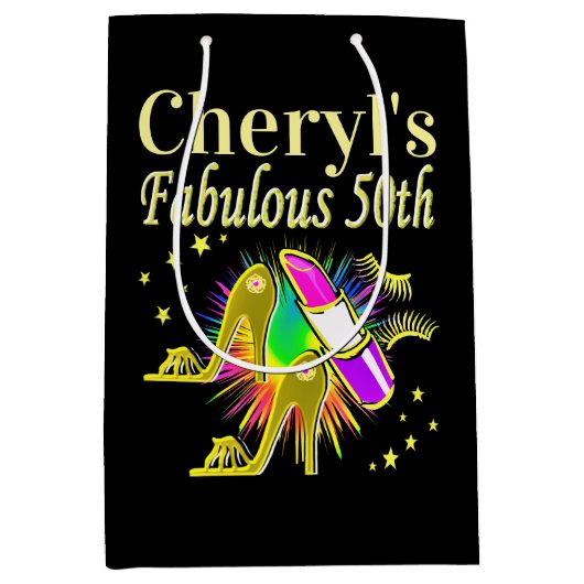 GEPERSONALISEERDE 50 EN FANTASTISCHE DIVA MEDIUM CADEAUZAKJE (Voorkant)