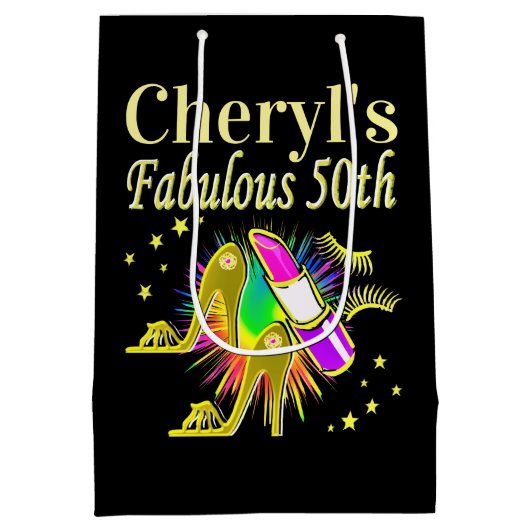 GEPERSONALISEERDE 50 EN FANTASTISCHE DIVA MEDIUM CADEAUZAKJE (Achterkant)