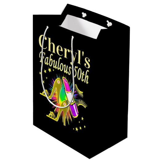 GEPERSONALISEERDE 50 EN FANTASTISCHE DIVA MEDIUM CADEAUZAKJE (Achterkant Gekanteld)