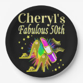 GEPERSONALISEERDE 50 EN FANTASTISCHE DIVA PAPIEREN BORDJE (Voorkant)