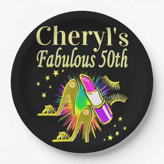 GEPERSONALISEERDE 50 EN FANTASTISCHE DIVA PAPIEREN BORDJE (Voorkant)