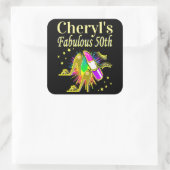 GEPERSONALISEERDE 50 EN FANTASTISCHE DIVA VIERKANTE STICKER (Tas)