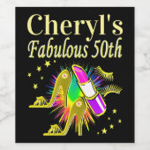 GEPERSONALISEERDE 50 EN FANTASTISCHE DIVA WIJN ETIKET (Enkel label)