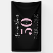 Gepersonaliseerde 50 en fantastische moderne verja spandoek (Verticaal)