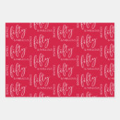 Gepersonaliseerde 50 en fantastische verjaardag ro inpakpapier vel (Voorkant)