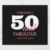 Gepersonaliseerde 50 en fantastische verjaardag sparkling wijnetiket (Enkel label)