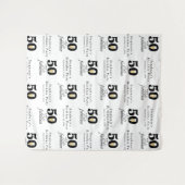 Gepersonaliseerde 50 en fantastische verjaardagsac wandkleed (Voorkant (horizontaal))