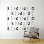 Gepersonaliseerde 50 en fantastische verjaardagsac wandkleed (In Situ (horizontaal))