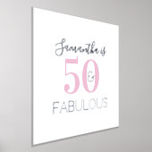 Gepersonaliseerde 50 en geweldige roze zilverdag folie afdrukken (Laagn)