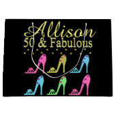 GEPERSONALISEERDE 50 & FABULOUS SCHOEN KONINGIN CA LARGE CADEAUTASJE (Voorkant)
