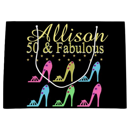 GEPERSONALISEERDE 50 & FABULOUS SCHOEN KONINGIN CA LARGE CADEAUTASJE (Voorkant)