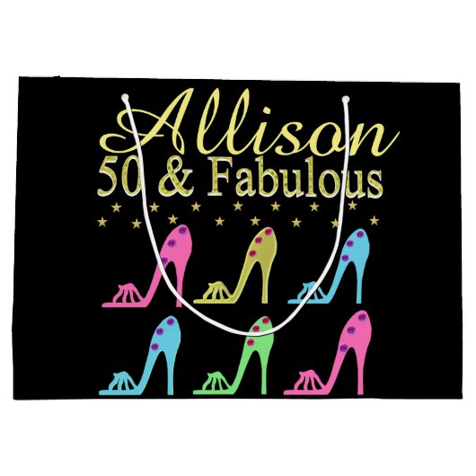 GEPERSONALISEERDE 50 & FABULOUS SCHOEN KONINGIN CA LARGE CADEAUTASJE (Achterkant)