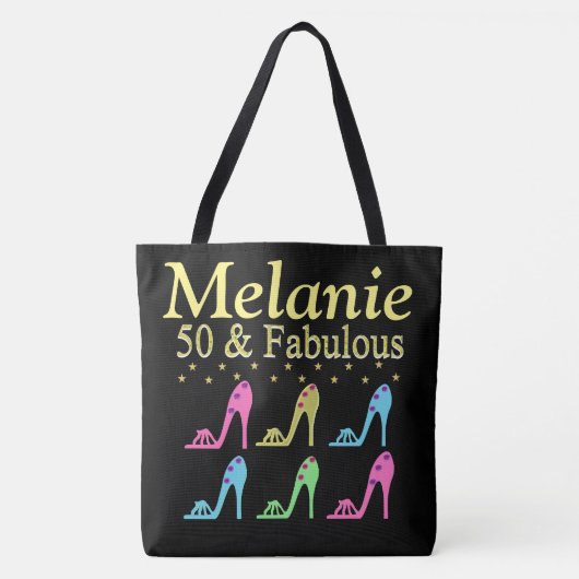 GEPERSONALISEERDE 50 & FABULOUS SHOE QUEEN CANVAS  TOTE BAG (Voorkant)