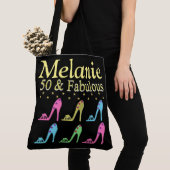 GEPERSONALISEERDE 50 & FABULOUS SHOE QUEEN CANVAS  TOTE BAG (Dichtbij)