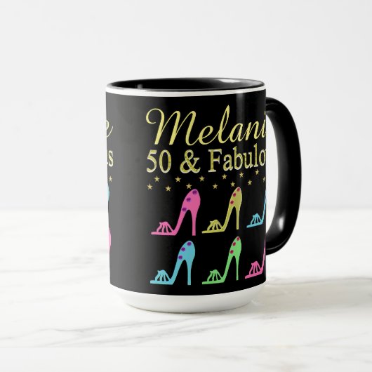 GEPERSONALISEERDE 50 & FABULOUS SHOE QUEEN MOK (Voorkant rechts)