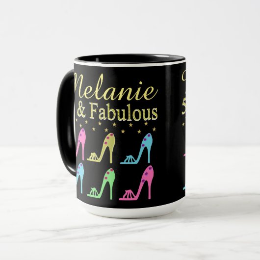 GEPERSONALISEERDE 50 & FABULOUS SHOE QUEEN MOK (Voorkant links)