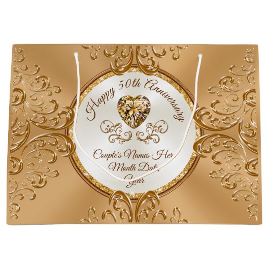 Gepersonaliseerde, 50e bruiloft Jubileum cadeautas (Voorkant)