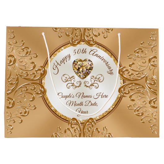 Gepersonaliseerde, 50e bruiloft Jubileum cadeautas (Achterkant)