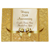 Gepersonaliseerde 50e bruiloft Jubileum Gift Bags Groot Cadeauzakje (Voorkant)