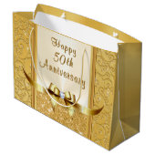 Gepersonaliseerde 50e bruiloft Jubileum Gift Bags Groot Cadeauzakje (Achterkant Gekanteld)