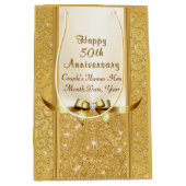Gepersonaliseerde 50e bruiloft Jubileum Gift Bags Medium Cadeauzakje (Voorkant)