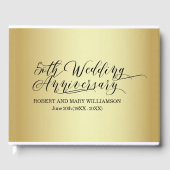 Gepersonaliseerde 50e bruiloft Jubileum Gold Gastenboek (Voorkant)