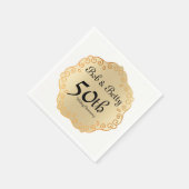 Gepersonaliseerde 50e bruiloft Jubileum Gold Servetten (Hoek)