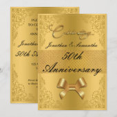 Gepersonaliseerde 50e bruiloft Jubileum Gouden Boo Kaart (Voorkant / Achterkant)