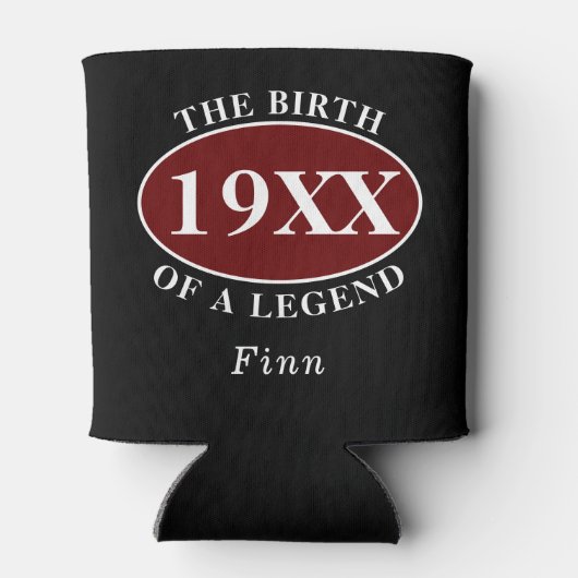 Gepersonaliseerde 50e geboorte van een zwarte lege blikjeskoeler (Achterkant)