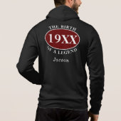 Gepersonaliseerde 50e geboorte van een zwarte lege hoodie (Achterkant)